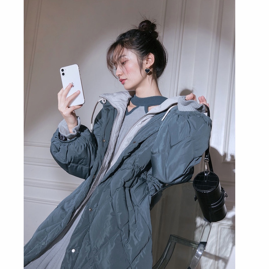 [Spot] Đầm sweater Dệt Kim Dáng Dài Khoét Rỗng Kiểu Hàn Quốc Thời Trang Thu Đông Cho Nữ