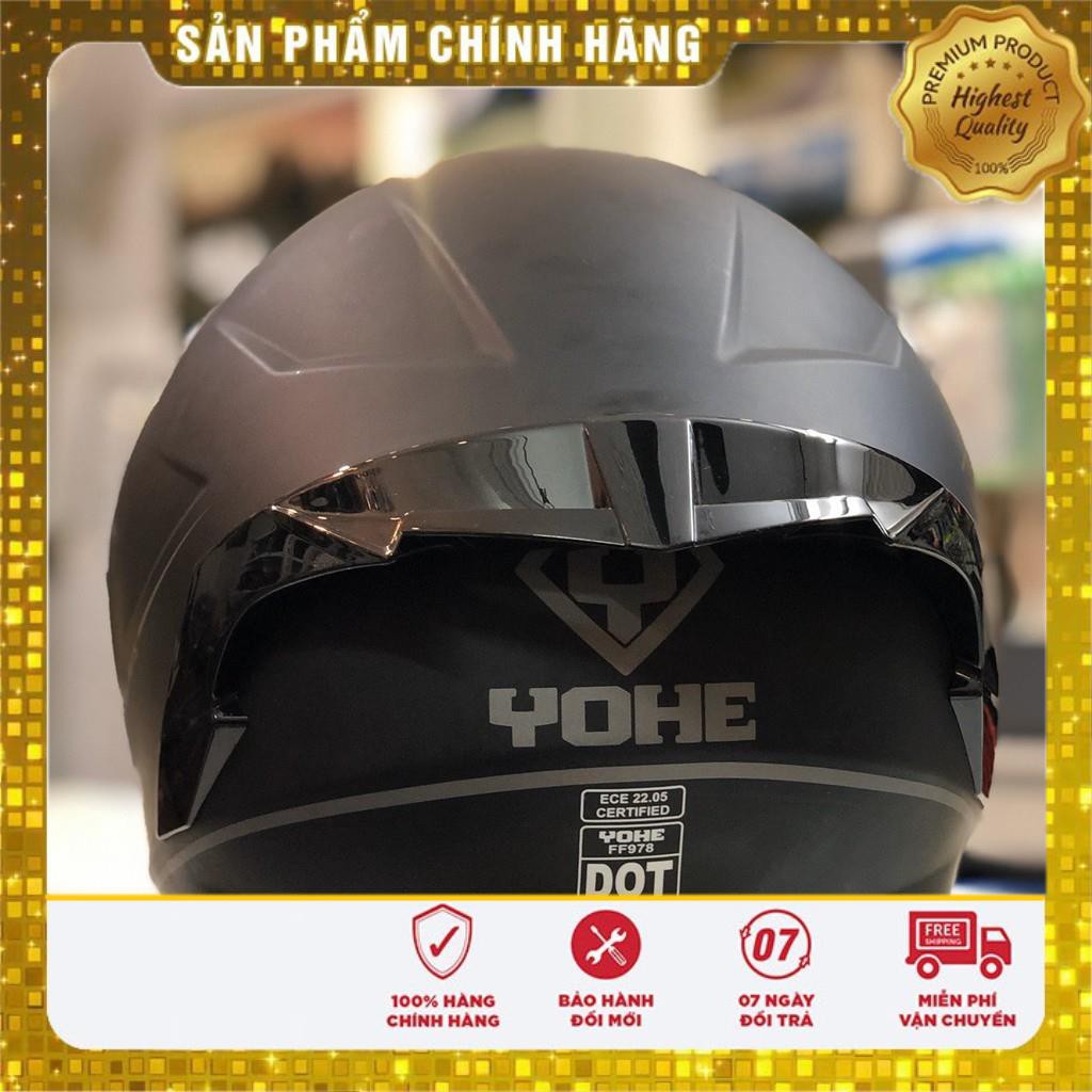 Nón Fullface YOHE 978 Plus đen nhám - Kho đồ Phượt giá sỉ