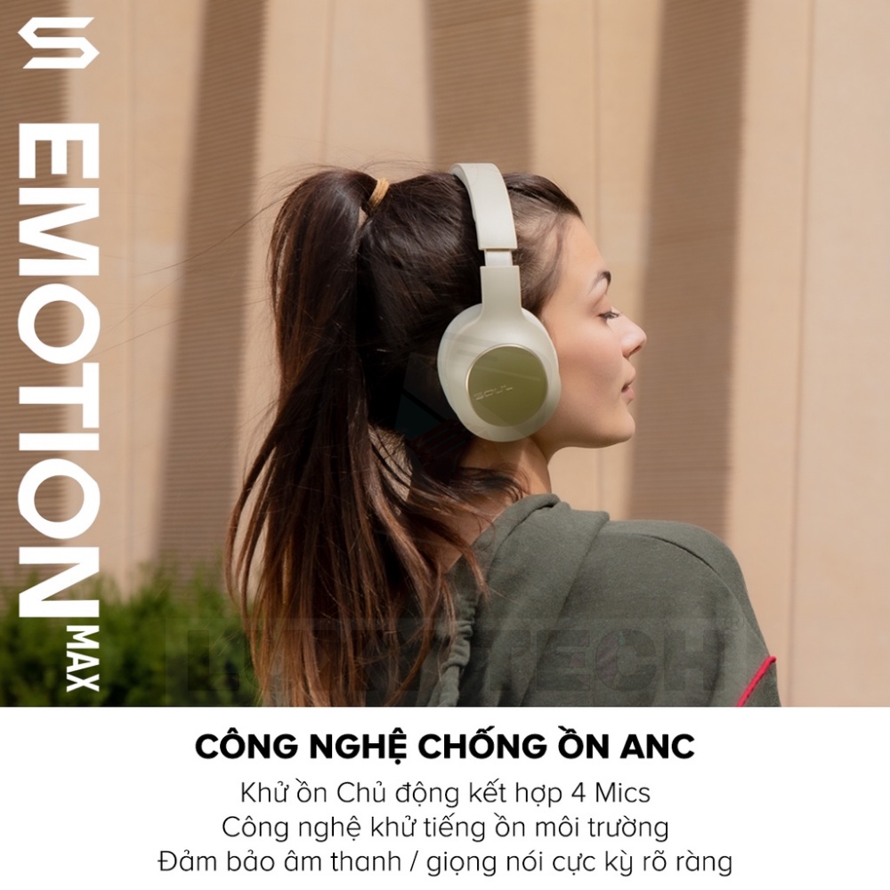 Tai Nghe Headphone Bluetooth SOUL Emotion Max, BT 5.0 ,Chống Ồn ANC, Driver 40mm - Chính Hãng BH 12 Tháng