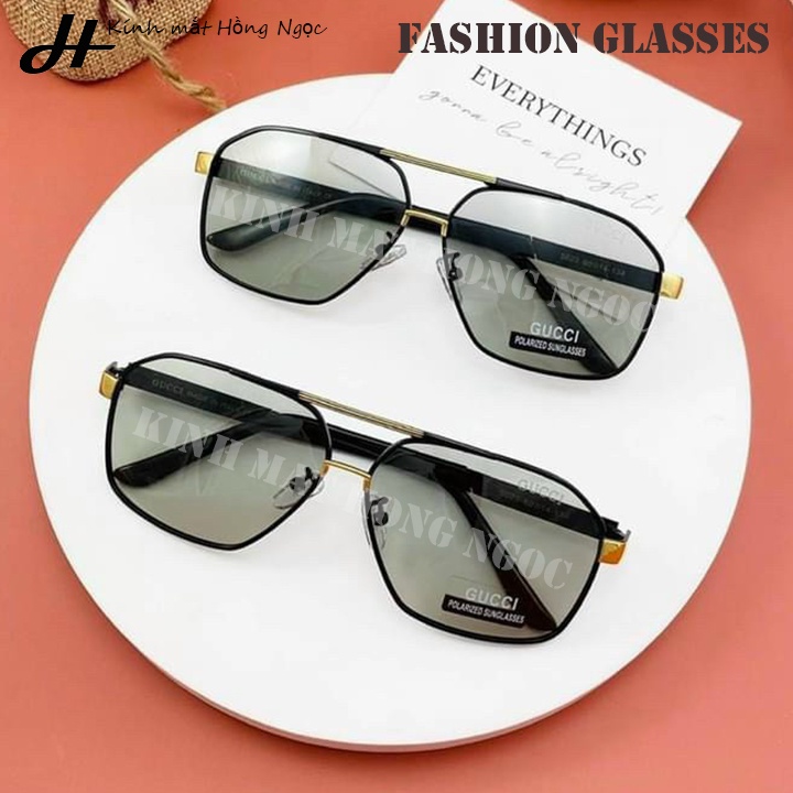 Kính đổi màu đi ngày và đêm cao cấp, tròng kính polarized chống tia UV, form ôm mặt, kính đi đêm nam và nữ