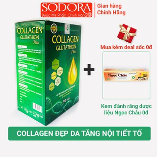 Viên uống đẹp da Collagen Glutathion Plus dạng viên chiết xuất mầm đậu nành tăng nội tiết tố 1 hộp