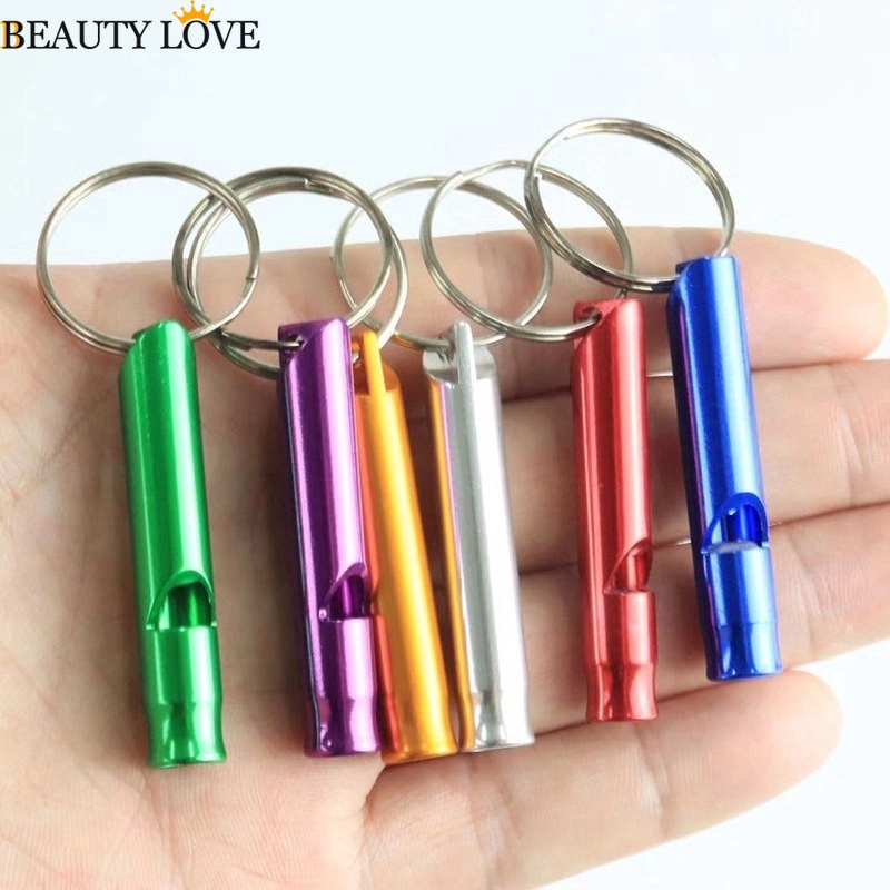 1 Còi Thổi Đi Cắm Trại / Leo Núi Bằng Nhôm Kích Thước Nhỏ / EDC / Tàu Lửa / Có Móc Khóa