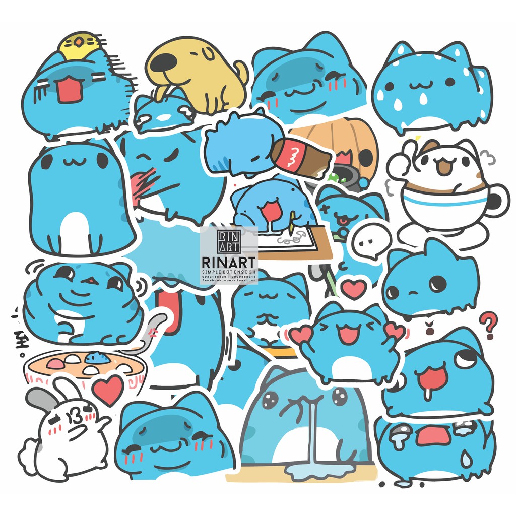 Decal ủi nhiệt mèo capoo cute | Logo Sticker Patch in áo ủi trực tiếp lên vải - Rinart.vn