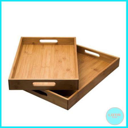 Khay tre có tay cầm 38cm x 25cm