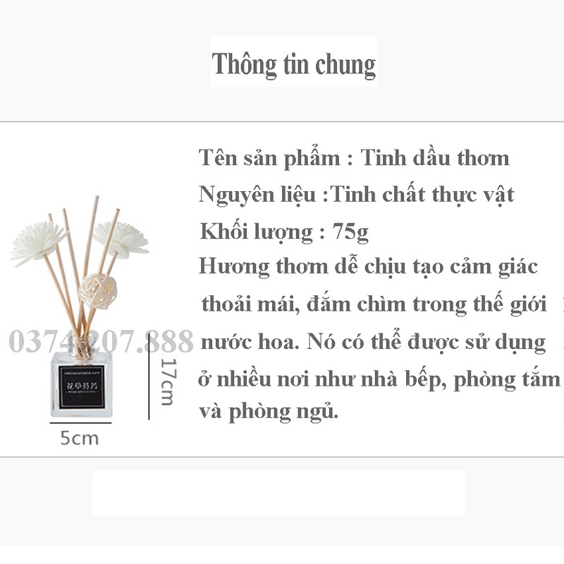 Nước Hoa Thơm Phòng, Tinh Dầu Thơm Để Bàn Kèm Que Khuếch Tán Hương Thơm Tự Nhiên PAPAA.HOME