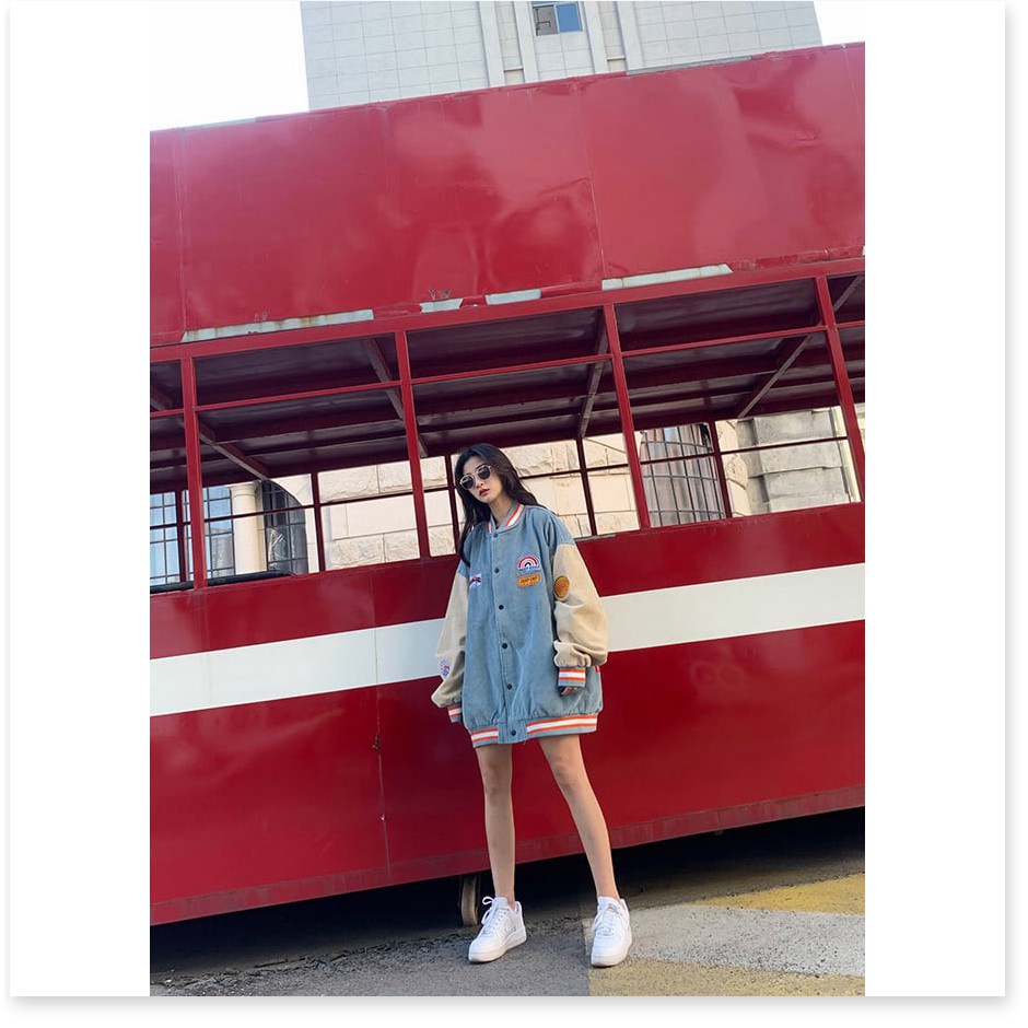 [Mã giảm] Áo Khoác Bomber Unisex Chất Nhung 🦋Áo Jacket Khuy Bấm Tay Bo Phối Màu Form Rộng 2 Màu 🦋 | BigBuy360 - bigbuy360.vn