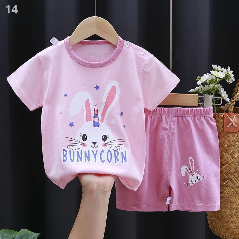 Bộ đồ ngắn tay trẻ em quần áo 100% cotton short bé trai gái lỡ thun 0-7 tuổi mùa hè