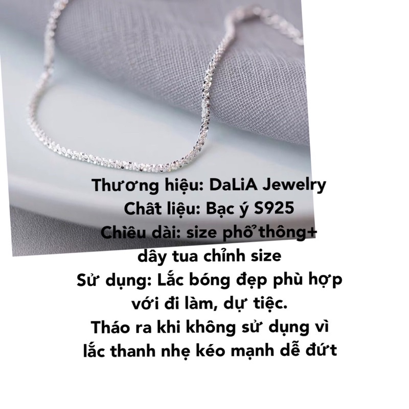 Lắc Tay, lắc chân bạc ý DaLiA Jewelry dây hoa xù bông tiểu thư