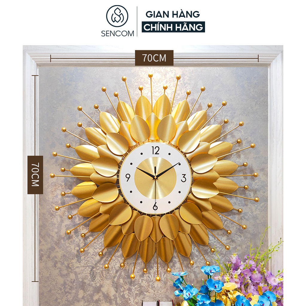 Đồng hồ treo tường nghệ thuật SENCOM thiết kế phong cách Bắc Âu decor trang trí nhà cửa mã 508