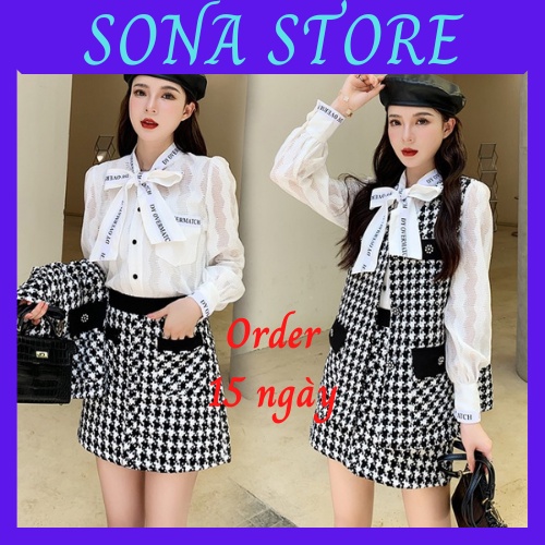 Set dạ nữ tiểu thư mùa đông sang chảnh hàng quảng châu cao cấp SDT7 | BigBuy360 - bigbuy360.vn