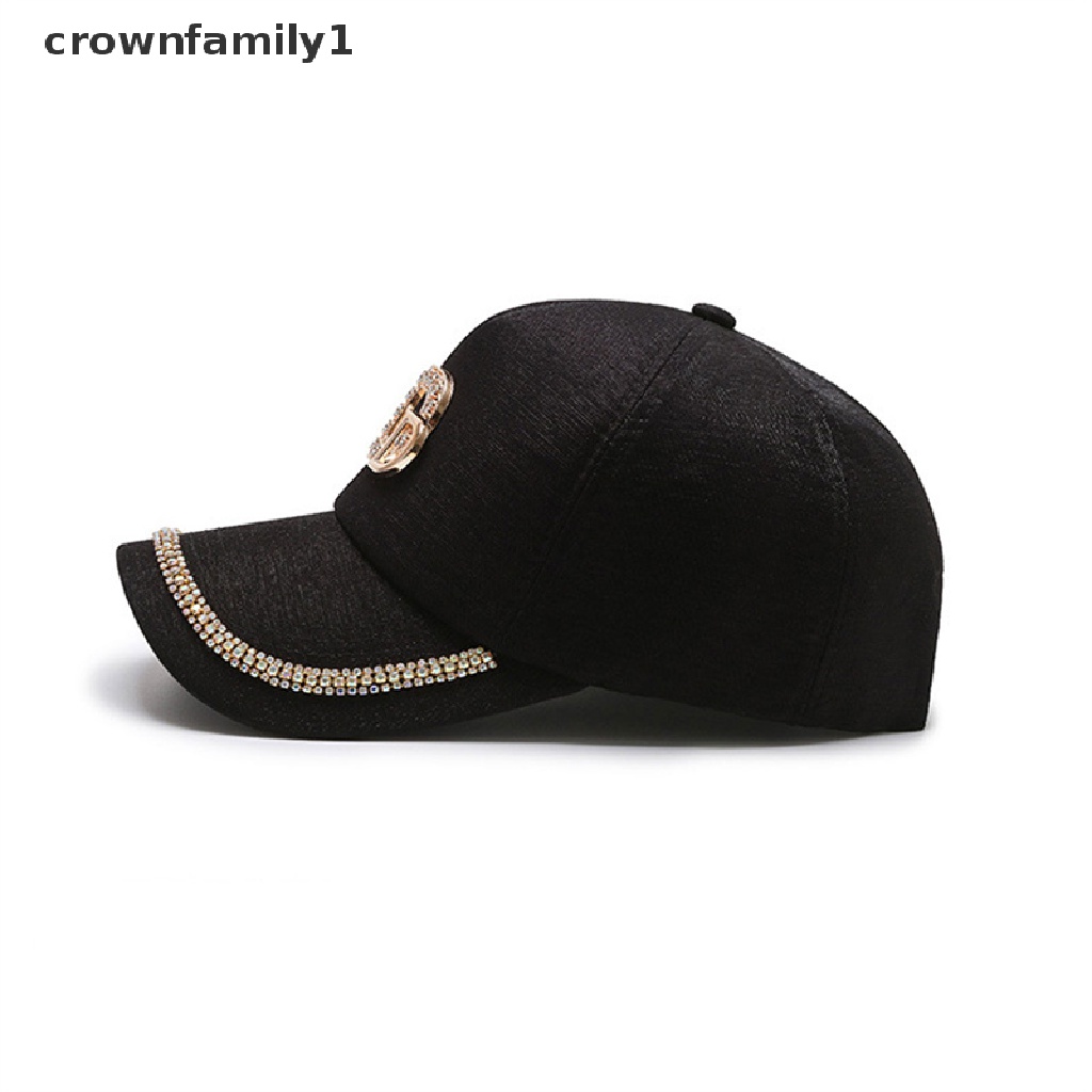 Mũ Lưỡi Trai cotton Đính Đá Chữ D crownfamily1 Phong Cách hip hop Cho Nữ