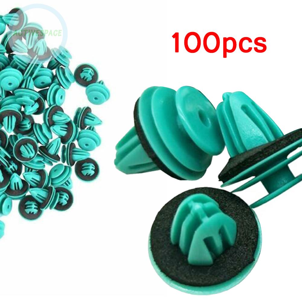 Set 100 Đinh Tán Nhựa 8mm Màu Xanh Lá Cho Cửa Xe Hơi