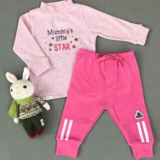 Bộ áo cổ lọ momma cotton nhung