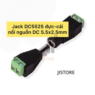 Bộ đầu nối jack Domino DC5525 đực-cái nối Nguồn Nối Dây Kim D_in 2.5mm x D_out 5.5mm
