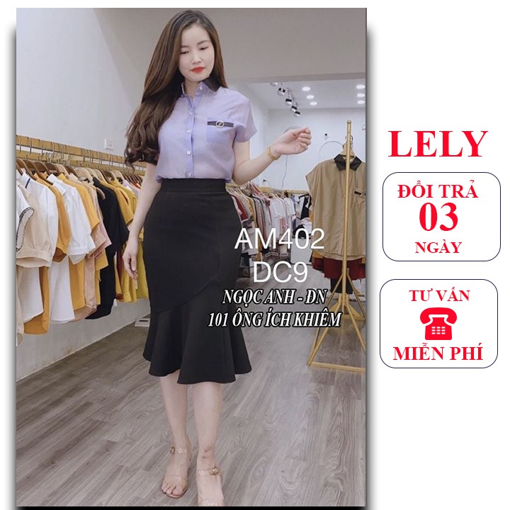 Áo Sơ Mi Nữ -LELY-A591- Cổ Đen Trơn, Nữ Tính, Lụa Hàn Quốc Cao Cấp