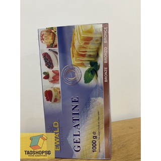 Hộp gelatin lá 1kg - Gelatine lá Ewald Đức hộp 1kg