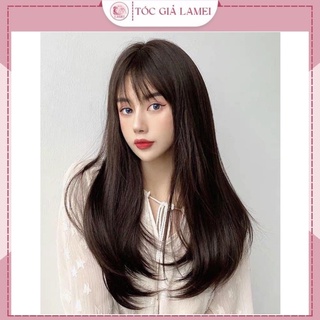 Tóc giả nữ cả đầu đẹp❤️FREESHIP❤️Tóc nguyên đầu cụp đuôi mái thưa