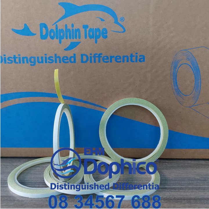 Băng dính 2 mặt vàng thêu bản rộng 5mm – Dùng trong công tác VPP, dán hồ sơ, bao thư, bưu thiếp, hộp quà tặng..