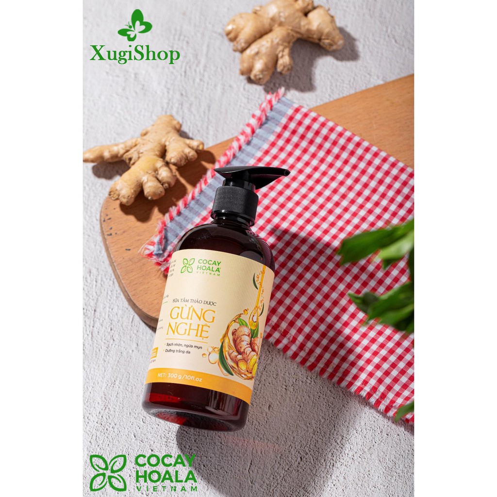 Sữa Tắm Thảo Dược Gừng Nghệ Cocayhoala 300g - Dưỡng trắng, mờ thâm, giữ Ấm Cơ Thể | BigBuy360 - bigbuy360.vn