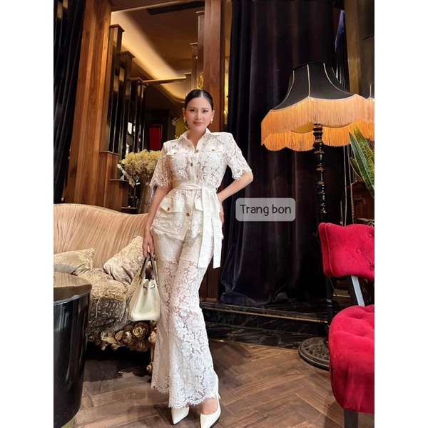 Set ren trắng cúc đồng
