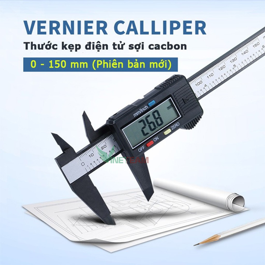 Thước Kẹp Điện Tử Đo Đường Kính Sợi Nhựa Carbon Syntek 150mm -dc4339