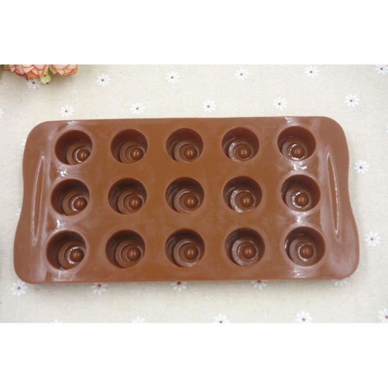 Khuôn làm bánh socola / bánh quy 15 ngăn bằng silicone tiện lợi