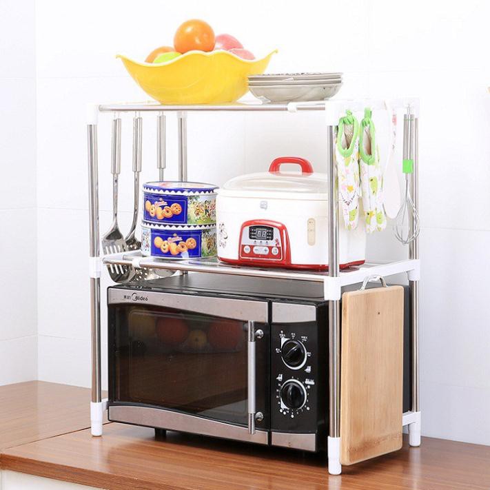 Kệ Để Lò Vi Sóng/Lò Nướng 2 Tầng Inox Đa Năng