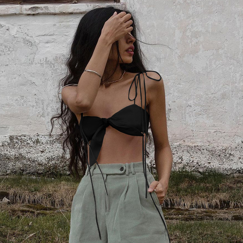 DUNEA Áo ống cổ V thời trang quyến rũ mới dành cho nữ