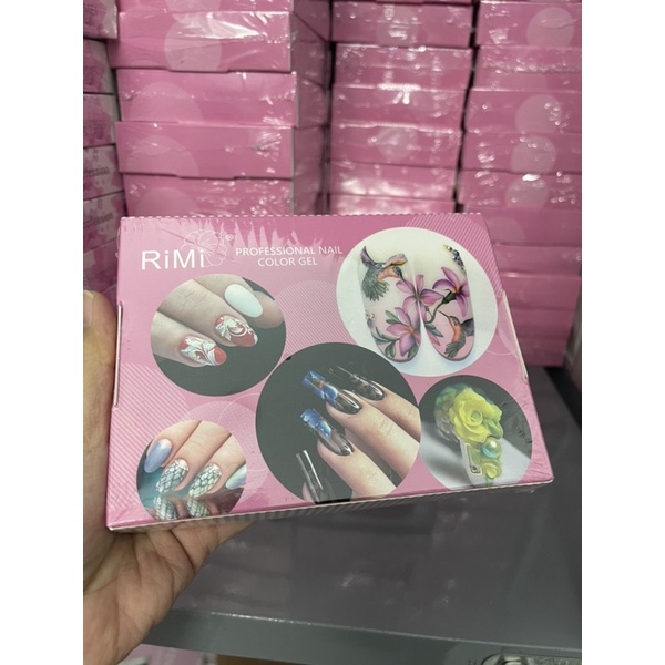 Set gel vẽ 12 màu Rimi, vẽ hoạt hình, design móng  - Sushi nail mi