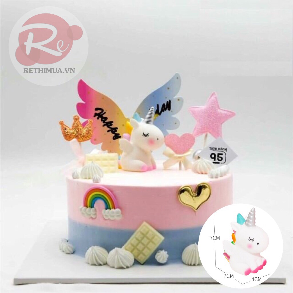 [SIÊU RẺ❤️] – Ngựa Uni Một Sừng - Trang trí bánh sinh nhật bánh kem