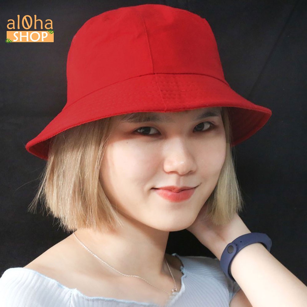 Nón bucket 2 mặt vành tròn trơn - mũ tai bèo Ulzzang phong cách, cá tính Unisex nam nữ - al0ha Shop