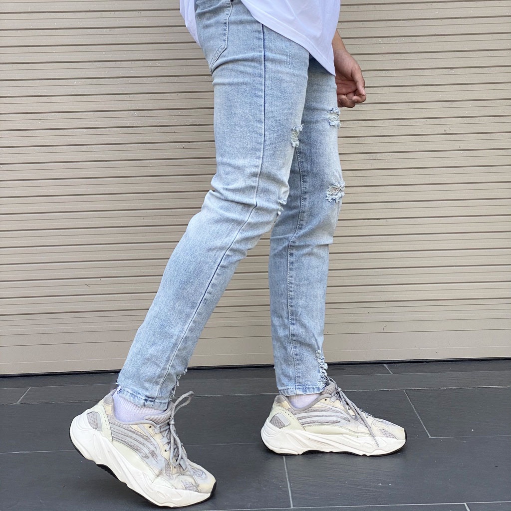 Quần jean nam xanh nhạt  dáng skinny con dãn 4 chiều, form siêu đẹp tôn dáng, màu xanh hot nhất hiện nay ( có Bigsi