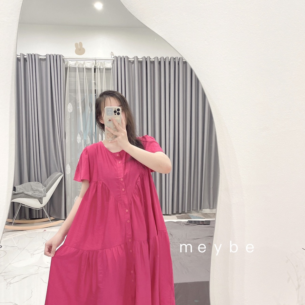 Váy bầu xinh dáng suông thiết kế vải Đũi lạnh đầm thời trang MEYBE VT-1