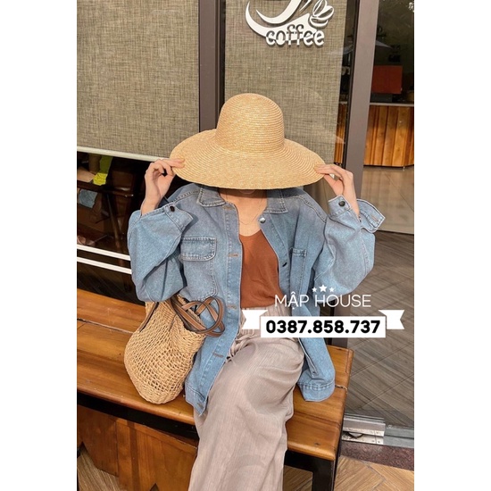 Mũ cói dáng chuông cao cấp phong cách Hàn Quốc mix được với rất nhiều phong cách