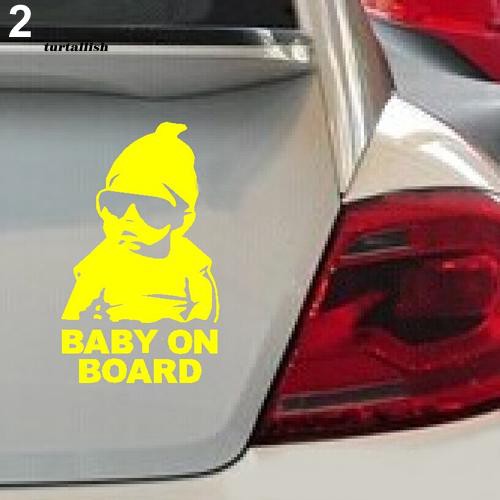 Decal chữ Baby On Board dán trang trí xe ô tô