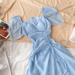 ĐẦM MAXI CỔ TIM RÚT DÂY ( 3 màu )