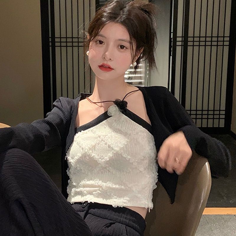 Áo Hai Dây Dáng Ngắn Phong Cách Hàn Quốc 2022 Thời Trang Cho Nữ