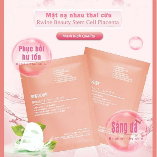 Mặt nạ tế bào gốc nhau thai Nhật Bản ( Hàng Chuẩn) Rwine Beauty Steam Cell Placenta Mask