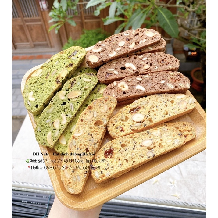 BÁNH BISCOTTI MIX 3 VỊ [250G] [Mix 3 vị: vani truyền thống, matcha, chocolate]