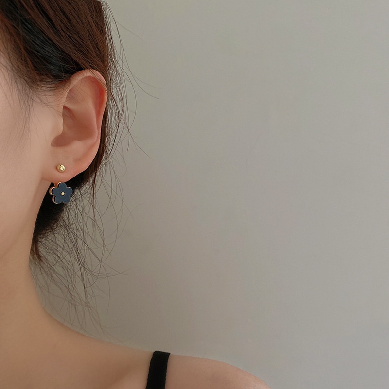 Khuyên Tai Kim Bạc S925 Họa Tiết Hoa Phong Cách Mori Thời Trang Cho Nữ