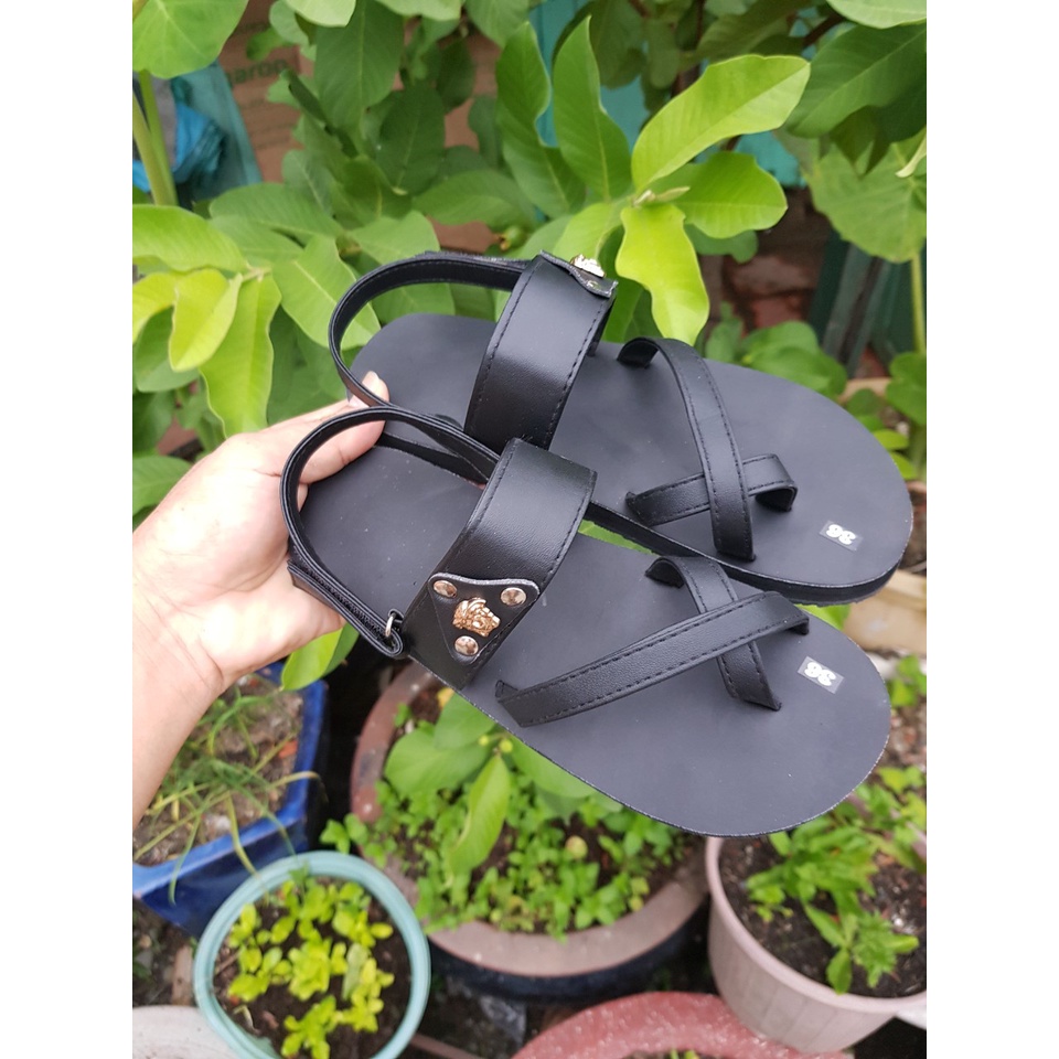 xăng đan nam nữ sandal đồng nai đế đen quai đen size từ 34 nữ đến 43 nam