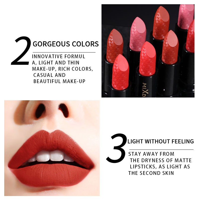 Son nội địa trung MIXDAIR chống thấm nước lâu trôi màu lì mịn nhung 9 màu 35g | BigBuy360 - bigbuy360.vn