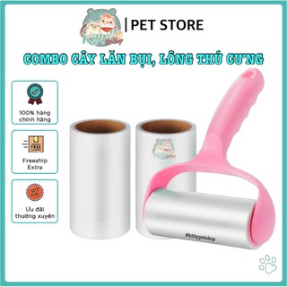 Combo cây lăn bụi đa năng kèm lõi thay thế ( Lông Chó Mèo, Sợi Vải, Sofa, Chăn ,Ga...)