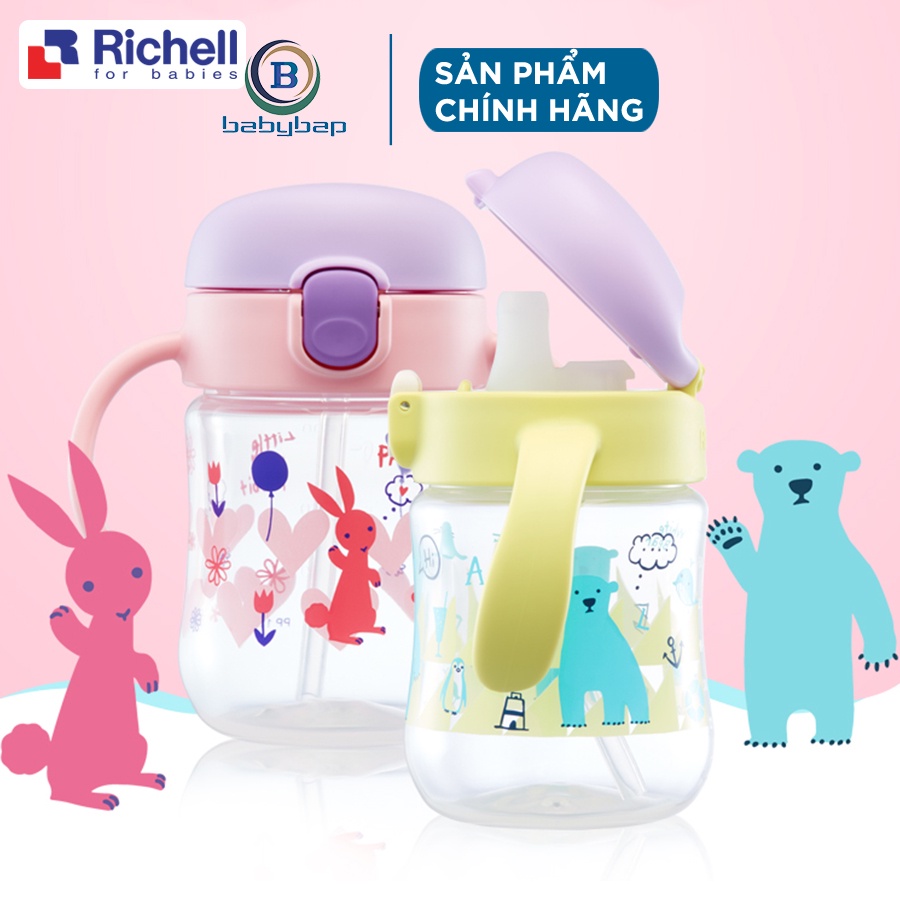 Bình Tập Uống T.L.I Richell 200ml Tích Hợp Giải Pháp Tập Uống 2 Trong 1