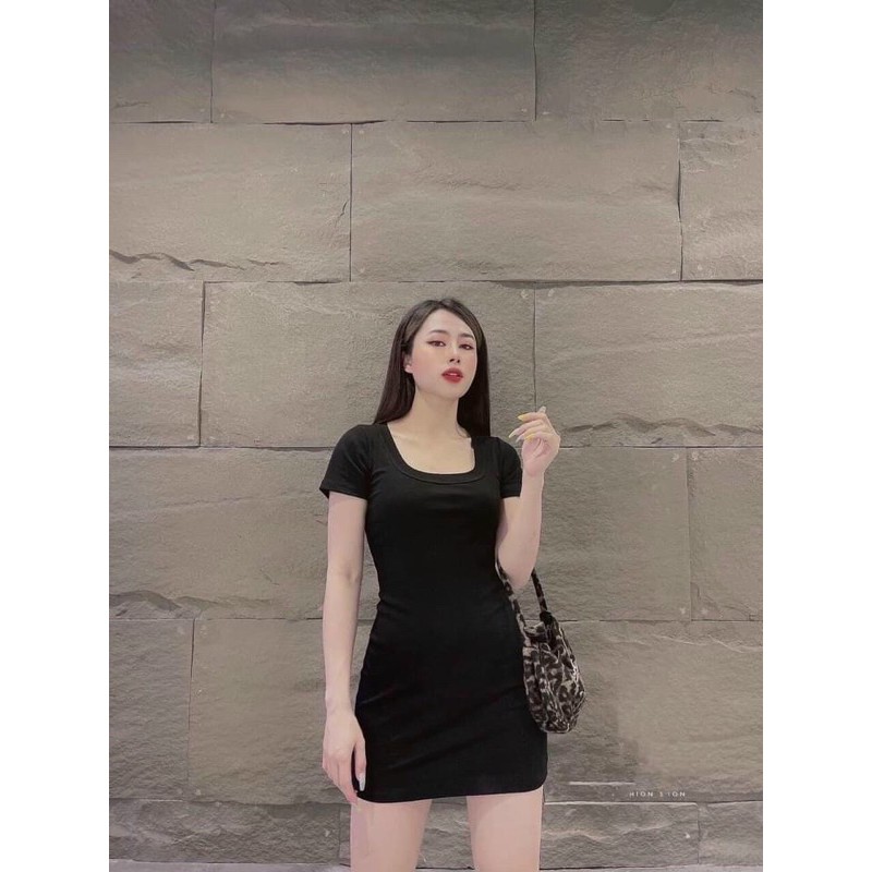 VÁY THUN ÔM CỔ VUÔNG MS11628