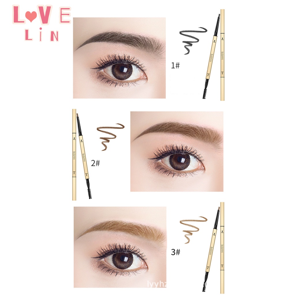 【lovelin】Bút Chì Kẻ Lông Mày Hai Đầu Tam Giác Siêu Mịn Màu Vàng Nhỏ