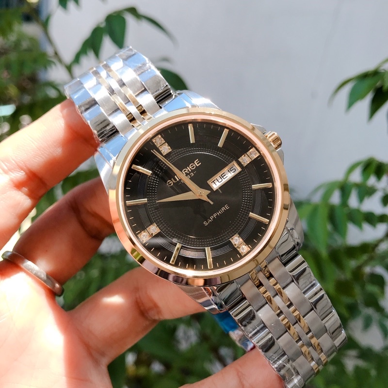 Đồng hồ Nam SUNRISE 1198SAD full hộp, thẻ chính hãng, kính sapphire chống xước chống nước tốt