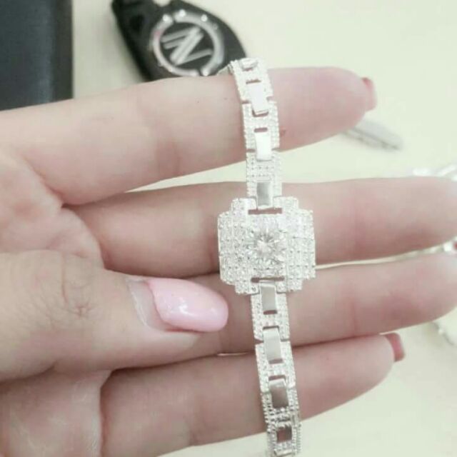 Lắc tay bạc kiểu đồng hồ