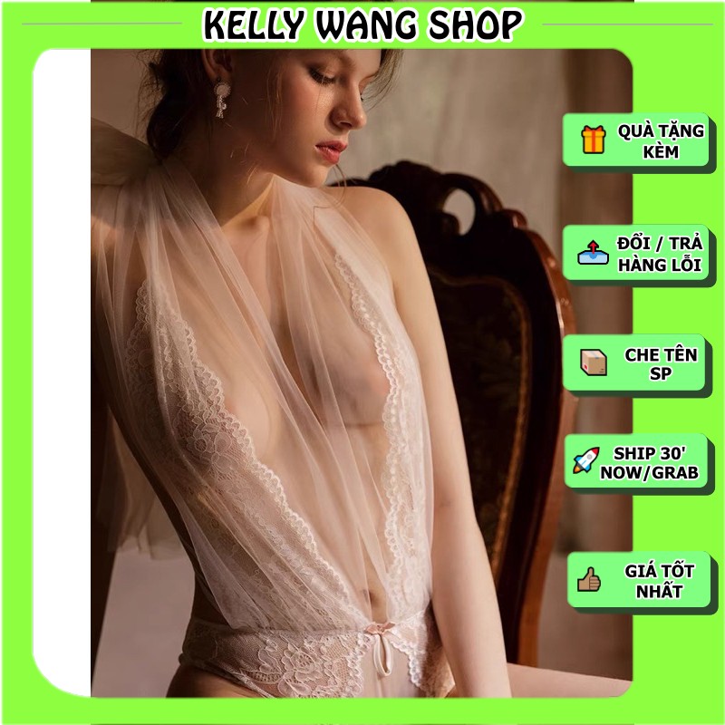 Sx756- Jumsuit ren-cosplay cô dâu-đồ ngủ gợi cảm-KellyWang