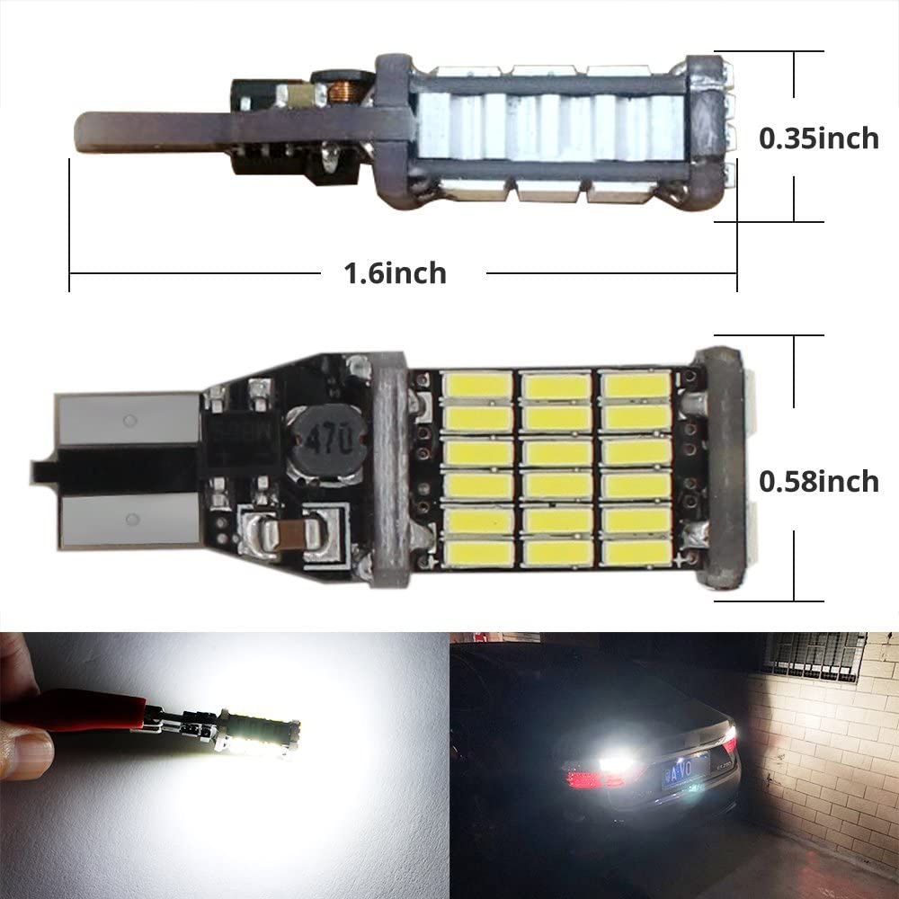 Bóng đèn led t15 canbus ALONGTOOL w16w 45smd 4014 siêu sáng cho ô tô xe máy